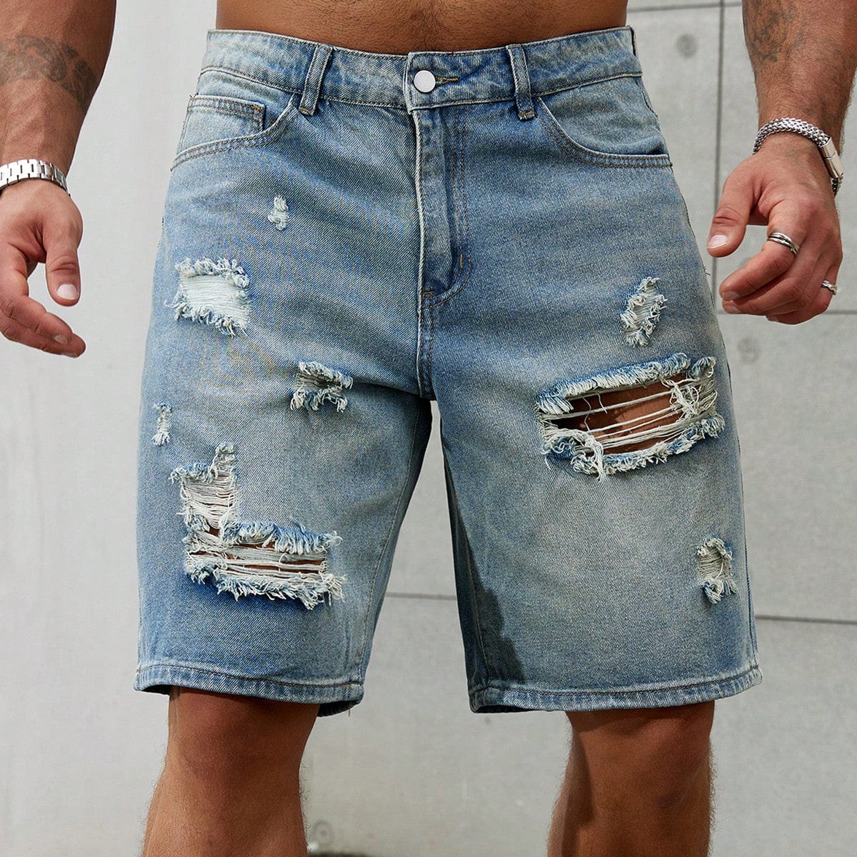 Streetwear Brand For Men - New Fashion Mens Ripped Short Jeans
