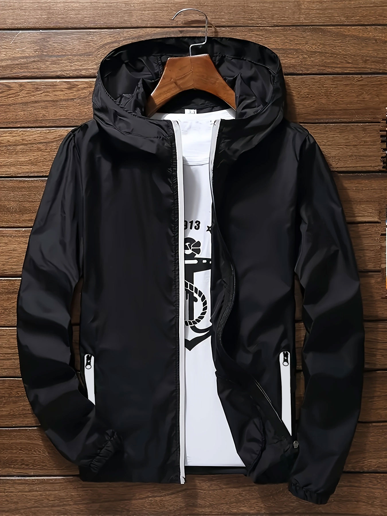 Streetwear Zipper - Men's Premium Lightweight Hooded Windbreaker, Quick-Dry