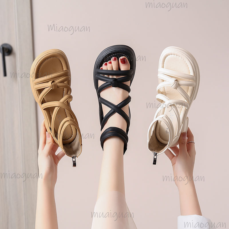 5CM Thick Heel Women Sandals S - Streetwear Zipper recension och pris