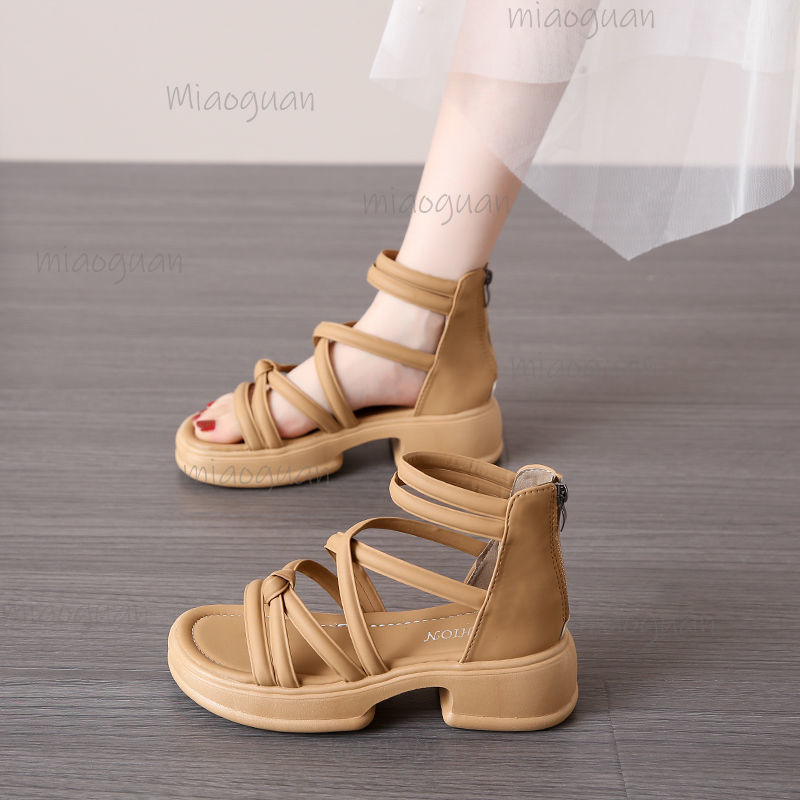 5CM Thick Heel Women Sandals S - Streetwear Zipper recension och pris