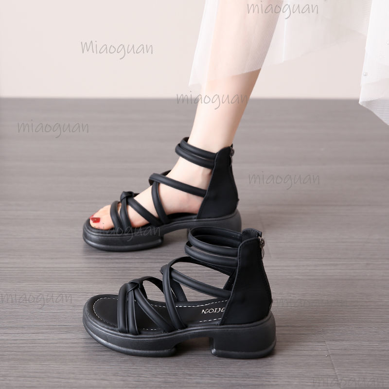 5CM Thick Heel Women Sandals S - Streetwear Zipper recension och pris