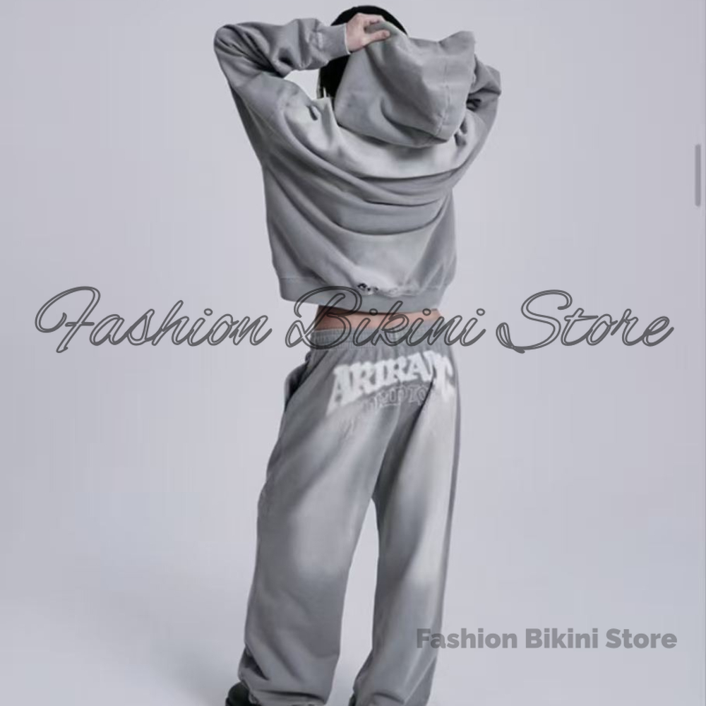 NEW Washed Grey Retro Hoodie 3 - Streetwear Zipper recension och pris