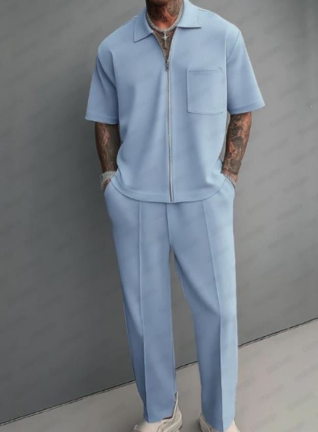 Men 2 Piece Outfits Half Zip P - Streetwear Zipper recension och pris